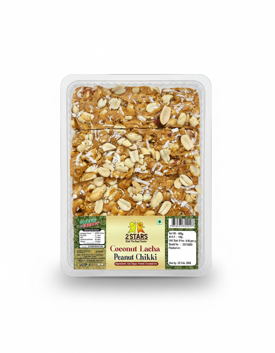 COCONUT LACHA PEANUT CHIKKI